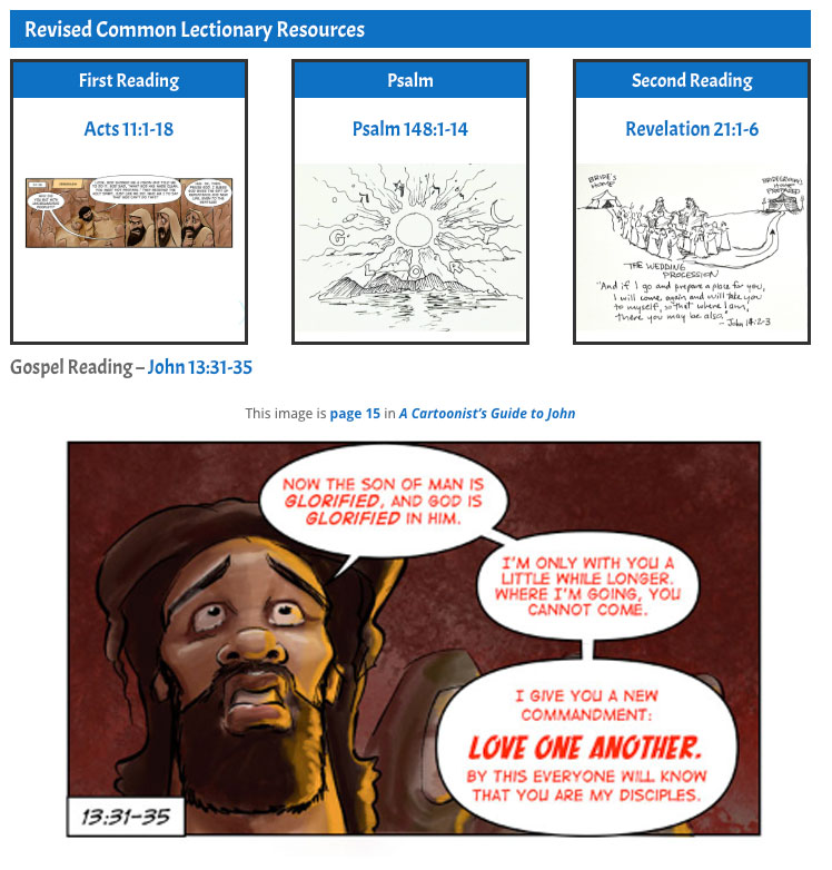 texts for Revised Common Lectionary for May 18, 2025. Acts 11:1-18, Psalm 148, Revelation 21:1-6, John 13:31-35.