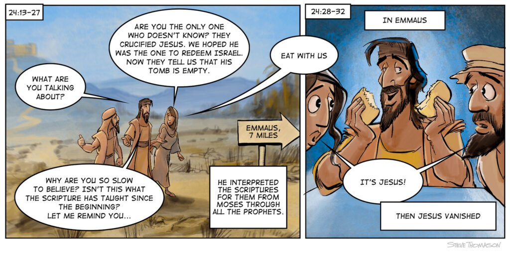 The road to emmaus from Luke 24